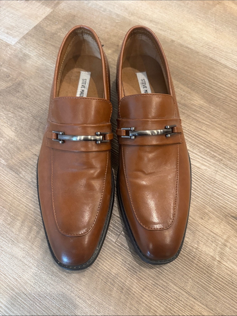 Steve Madden brown Slip-On Loafers with Silver Buckle